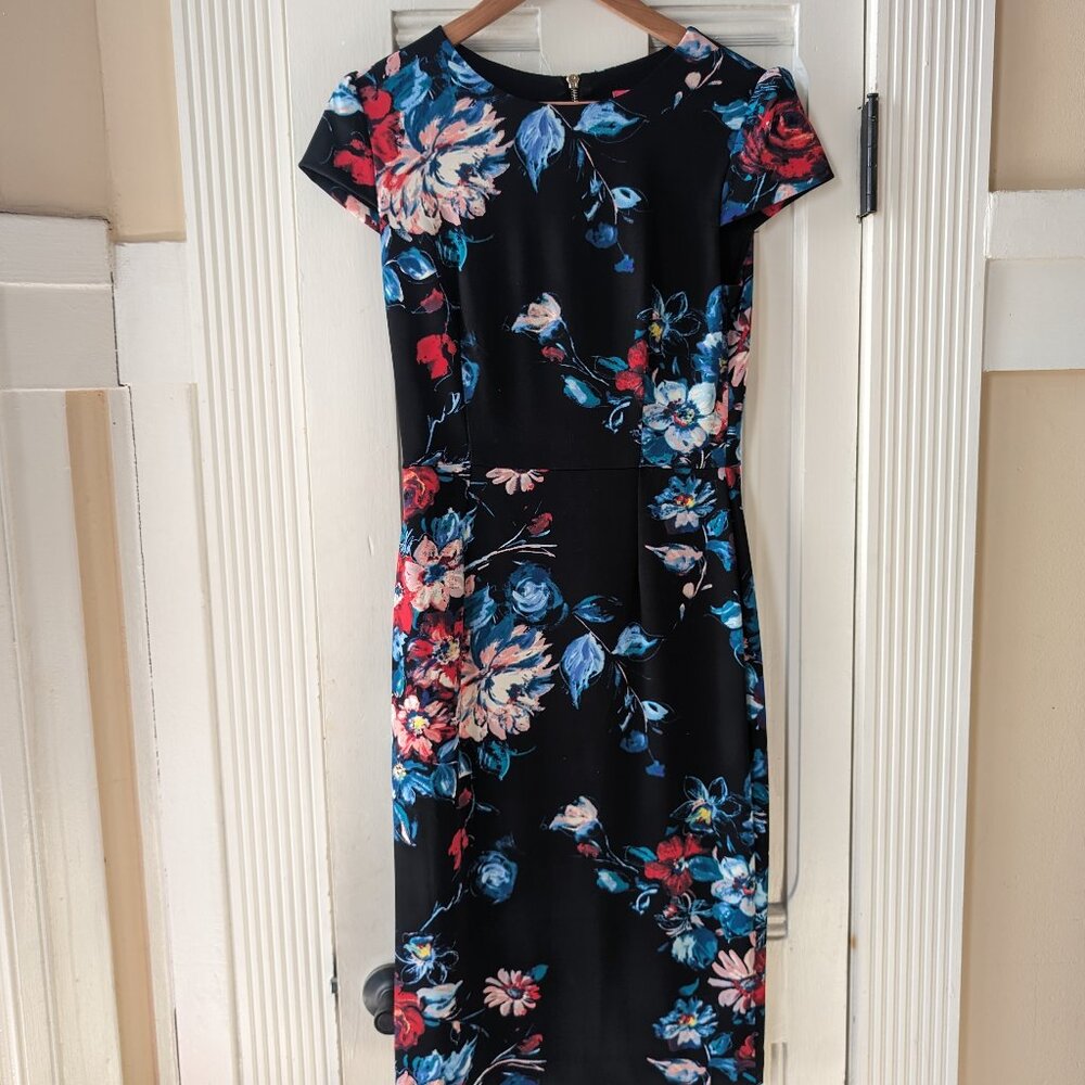 Betsey Johnson - Black, Floral Dress, 6